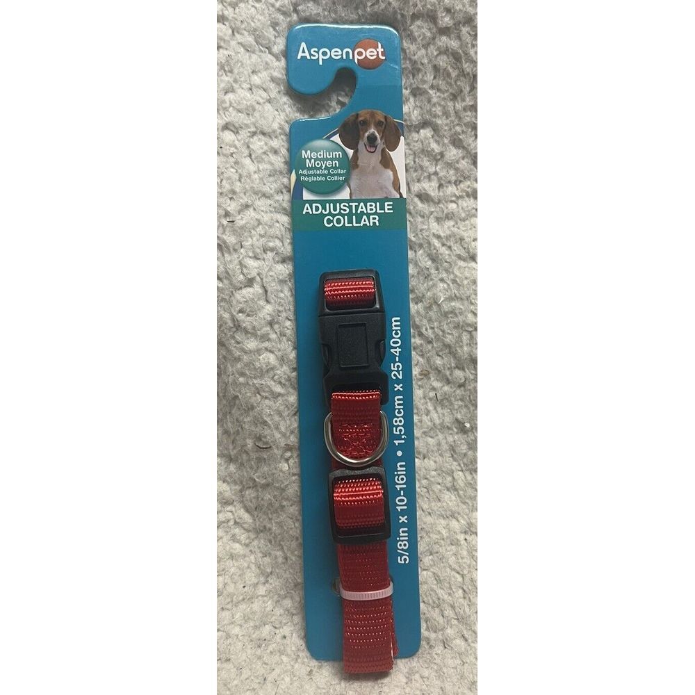 Aspen Pet Medium Adjustable Collar Red 5/8inch X 10 to 16 inches Brand New